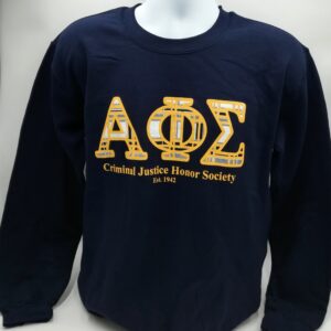 Applique Greek Letters Sweatshirt - Navy