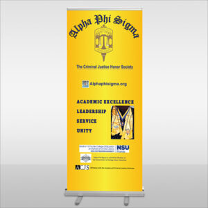Alpha Phi Sigma 6' X 2.5' Retractable Banner - Gold