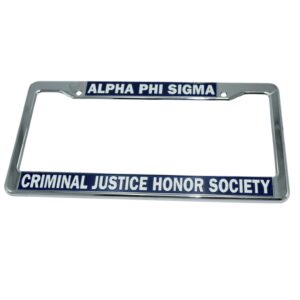 Alpha Phi Sigma Chrome Plated Plastic License Plate