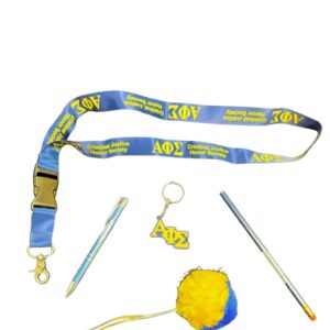 Blue and yellow honor society accessories