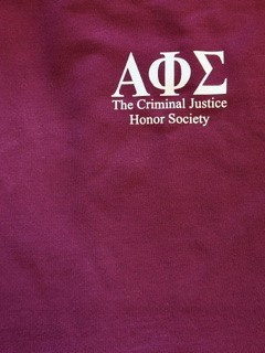 Maroon fabric with Alpha Phi Sigma logo