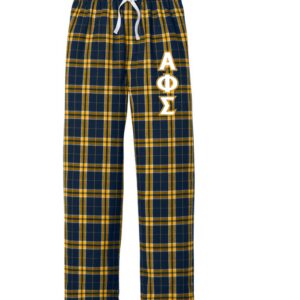 Blue gold plaid fraternity sleepwear